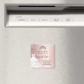 Aimant Robe de parties scintillant en or rose Quinceanera (In Situ (Lave-vaisselle))