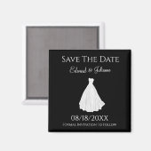 Aimant Robe mariage Enregistrer la date (Recto/Verso)