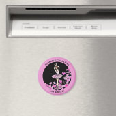 Aimant Robe rose Ballerina avec Coeurs Arrière - plan noi (In Situ (Lave-vaisselle))