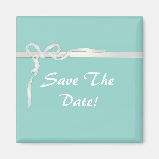 Aimant Robin's Egg Blue Jewelry Box avec ruban blanc (Devant)