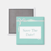 Aimant Robin's Egg Blue Jewelry Box avec ruban blanc (Recto/Verso)
