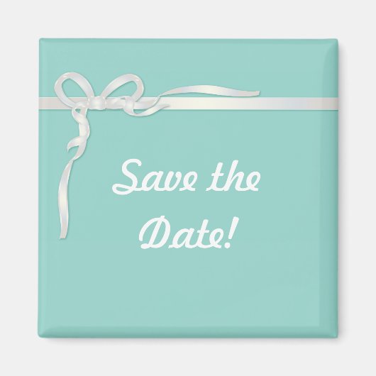 Aimant Robin's Egg Blue Jewelry Box avec ruban blanc (Devant)