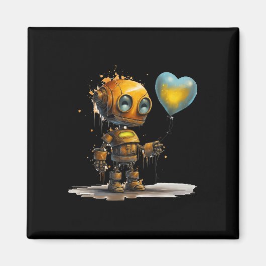 Aimant Robot Amour de la Saint-Valentin Incroyable Drôle (Devant)