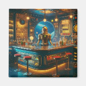 Aimant Robot Bartender in Interstellar Space Age Dive Bar (Devant)