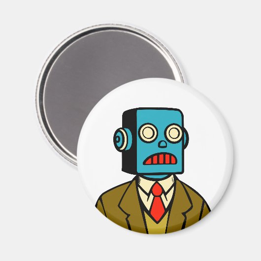 Aimant Robot bleu (Recto/Verso)