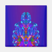 Aimant Robot bleu Abstrait (Devant)