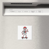 Aimant Robot de caricaturiste sur skateboard (In Situ (Lave-vaisselle))