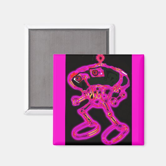 Aimant RoBoT MagNEAT-O rose (Recto/Verso)