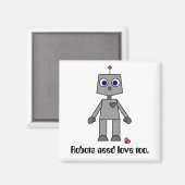 Aimant Robot Migné Avec Un Coeur Cassé (Recto/Verso)