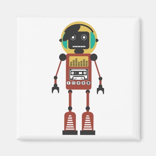Aimant Robot radio rétro (Devant)