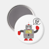 Aimant Robot rouge rétro (Recto/Verso)