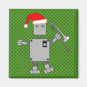 Aimant Robot Trombone Santa Hat