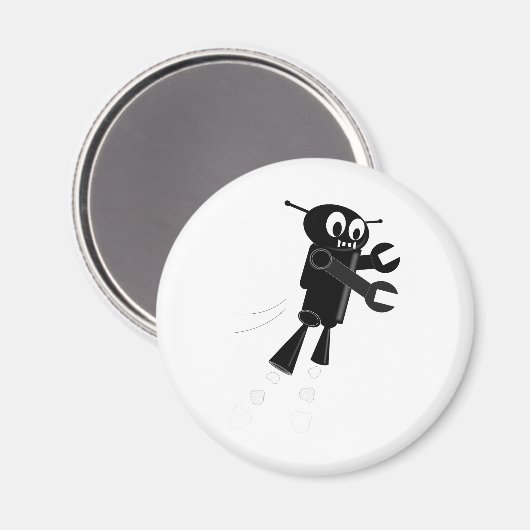 Aimant Robot volant noir (Recto/Verso)
