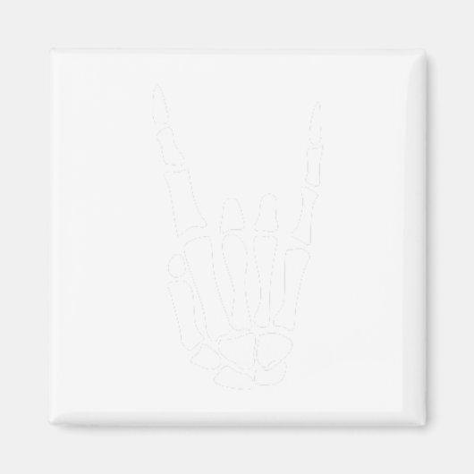 Aimant Rocher sur squelette Signe main - Hallowee minimal (Devant)