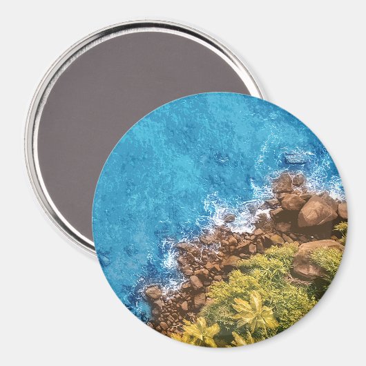 Aimant Rochers dans la mer, vue au-dessus 1 (Recto/Verso)