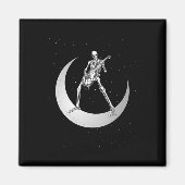 Aimant Rock And Roll Skeleton Jouer Guitare Rock Sur Lune (Devant)