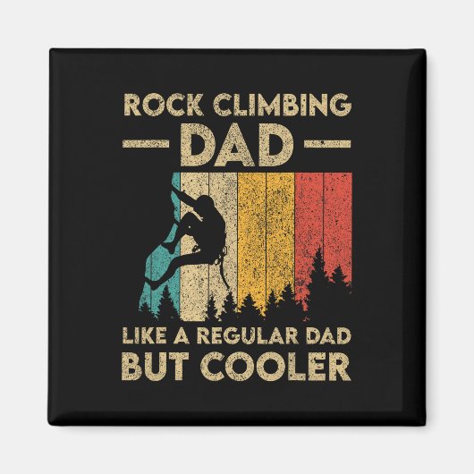 Aimant Rock Climbing Dad Vintage Funny Bouldering Design (Devant)