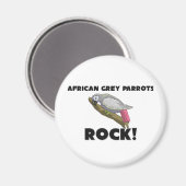 Aimant Rock de perroquets gris d'Afrique (Recto/Verso)