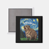 Aimant Rock Hyrax Awawa Funny Groundhog Starry Night Van  (Recto/Verso)