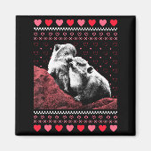 Aimant Rock Hyrax Valentine's Day Ugly Sweater Style  (Devant)