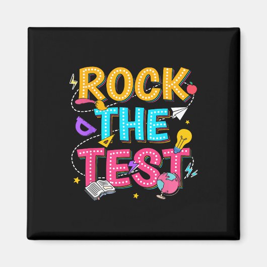 Aimant Rock Le Test Motivational Test Day Pour Enseignant (Devant)