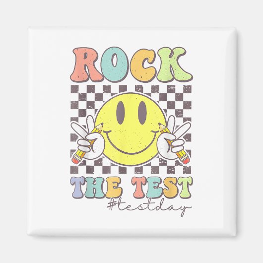 Aimant Rock Le Test Test Tester Enseignant Motivation (Devant)