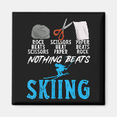 Aimant Rock Paper Scissors Nothing Beats Skiing _1  (Devant)