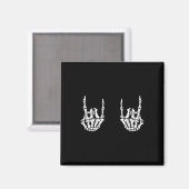 Aimant Rock Star Rock Skeleton Hands Rocker Funny Hall (Recto/Verso)