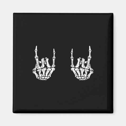 Aimant Rock Star Rock Skeleton Hands Rocker Funny Hall (Devant)