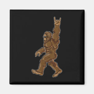 Aimant Rock Sur Bigfoot Sasquatch Aime Rock Et Roll Sung