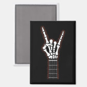 Aimant Rock Sur Skeleton Cadeaux Guitare À Main (Recto/Verso)