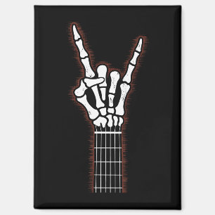 Aimant Rock Sur Skeleton Cadeaux Guitare À Main