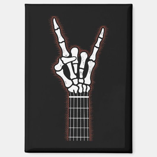 Aimant Rock Sur Skeleton Cadeaux Guitare À Main (Recto)