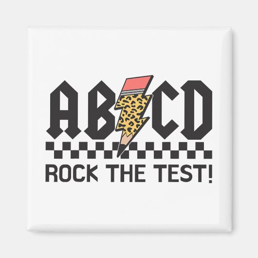 Aimant Rock The Test Abcd Test Day Enseignants Garçons Fi (Devant)