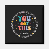 Aimant Rock The Test Teacher Testing Day Motivational Tes (Devant)