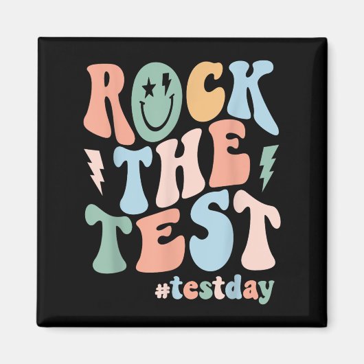 Aimant Rock The Test Testing Day Retro Motivational Teach (Devant)