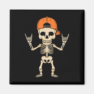 Aimant Rocker Skeleton Casquette Halloween Punk Rock Homm