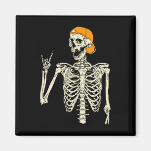 Aimant Rocker Skeleton Casquette Skin Cool Halloween Punk