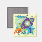 Aimant Rocket Ship 1er Anniversaire Tshirts et cadeaux (Recto/Verso)