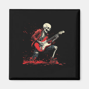 Aimant Rockin' Skeleton - Guitare électrique Halloween Pu