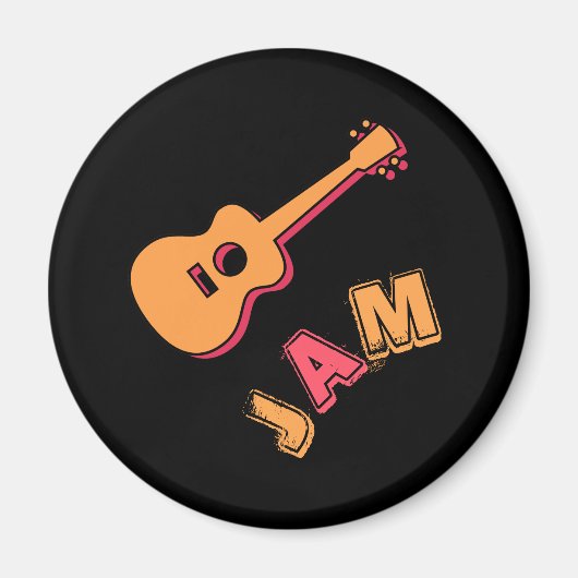 Aimant Rocking Guitar, Music Jam Style, Orange et Red Art (Devant)