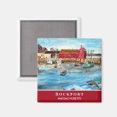 Aimant Rockport Harbour Massachusetts Nouvelle-Angleterre (Recto/Verso)