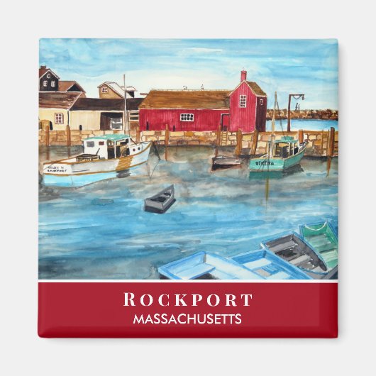 Aimant Rockport Harbour Massachusetts Nouvelle-Angleterre (Devant)