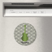 Aimant Rockstar Damask Guitnet, vert olive (In Situ (Lave-vaisselle))