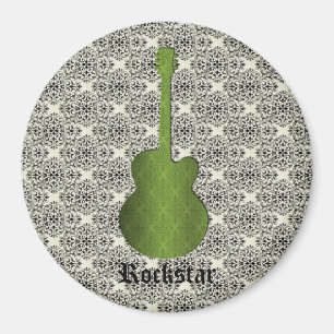 Aimant Rockstar Damask Guitnet, vert olive