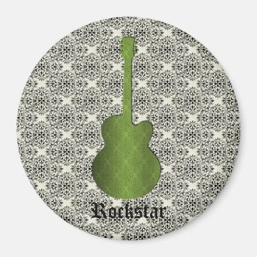 Aimant Rockstar Damask Guitnet, vert olive (Devant)