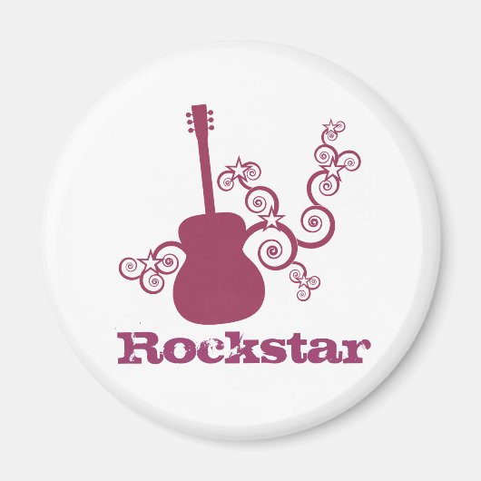 Aimant Rockstar Guitar Magnet, Fuchsia (Devant)