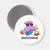 Aimant Rocktopus Funny Rock Band Pun de pieuvre (Recto/Verso)