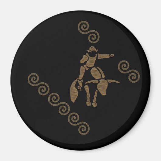 Aimant Rodeo Bull Rider sur une Longhorn (Devant)