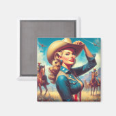Aimant Rodeo Pin-up Vintage (Recto/Verso)